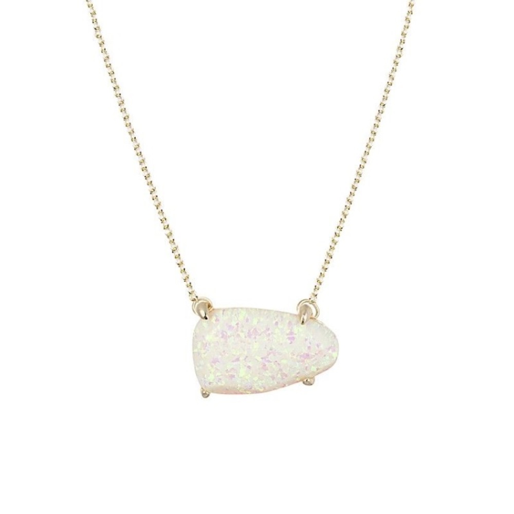 Kendra Scott White Kyocera Opal Isla Pendant